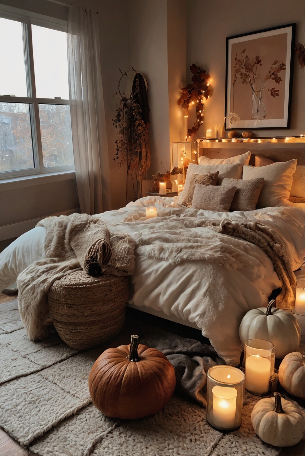 Cozy bedroom decor, Fall bedding, Bedroom accessories, Warm blankets, Cozy rugs