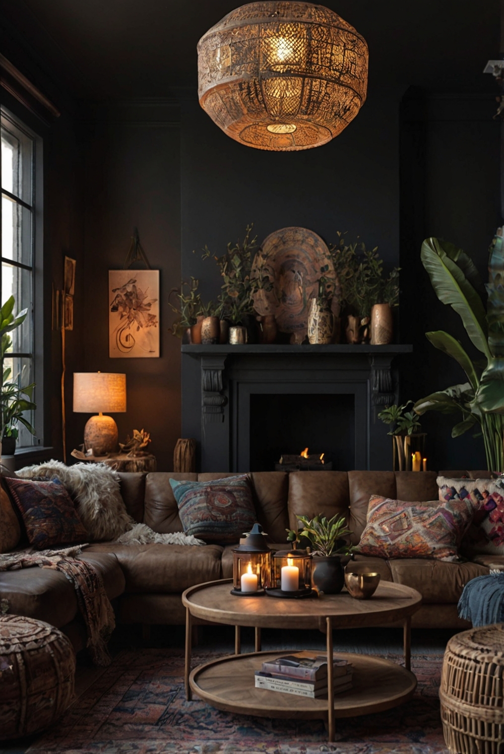 Dark Boho Living Room Ideas, Boho Style Living Room Decor, Modern Bohemian Living Room Design, Chic Boho Living Room Inspirations, Eclectic Boho Living Room Inspiration