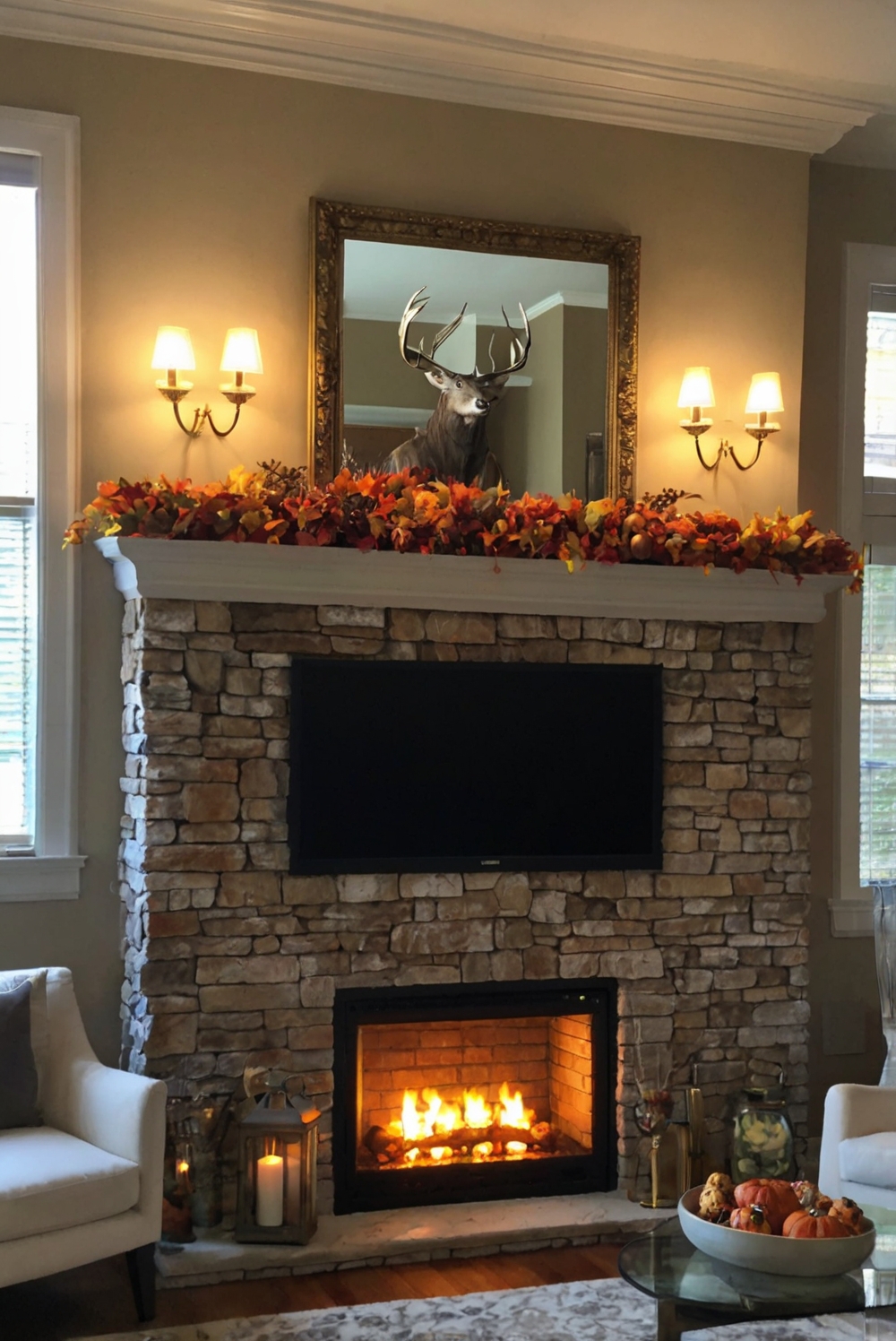 Stunning Fall Mantle Decor, Chic Mantle Design, Fall Mantle Makeover, Elegant Mantle Styling, Luxury Mantle Accessories