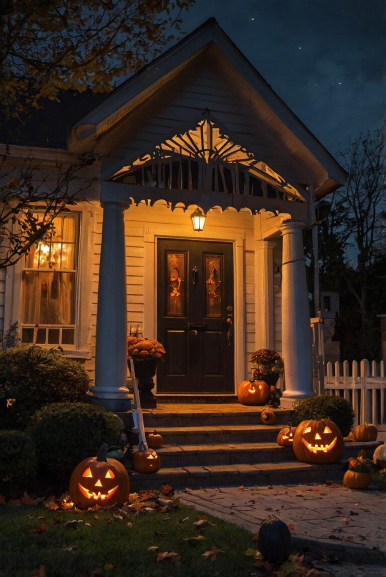 Outdoor Halloween Decor Ideas, Halloween Yard Decorations, Front Porch Halloween Decor, Spooky Outdoor Halloween Decor, Halloween Outdoor Lights