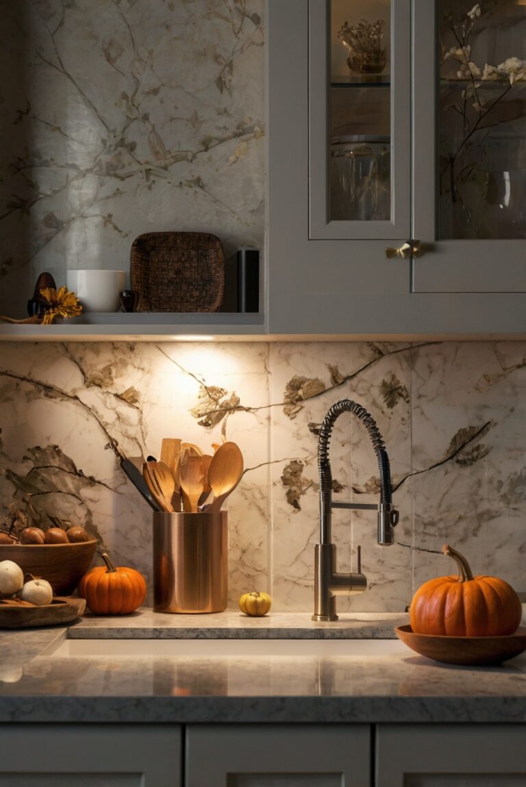 Fall kitchen decor, Seasonal kitchen updates, Autumn kitchen design, Kitchen renovation ideas, Modern kitchen upgrades